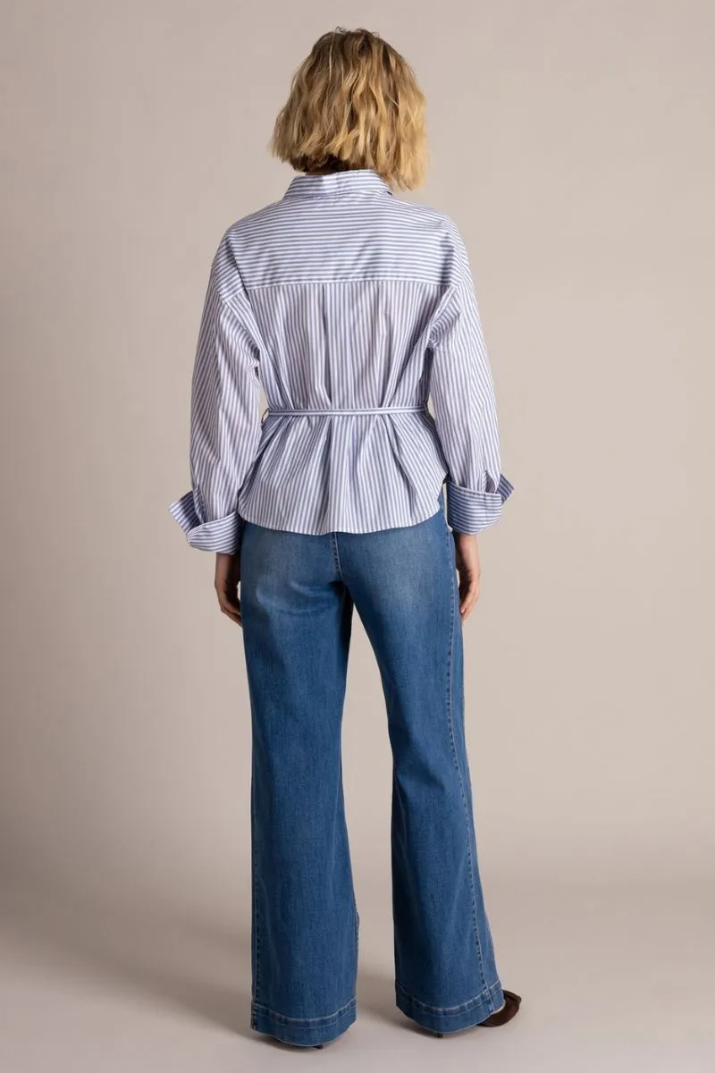 Yest Sona blouse Morning Blue/Offwhite